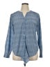 Talbots Checkered-gingham Blue Long Sleeve Blouse Size XL - photo 1