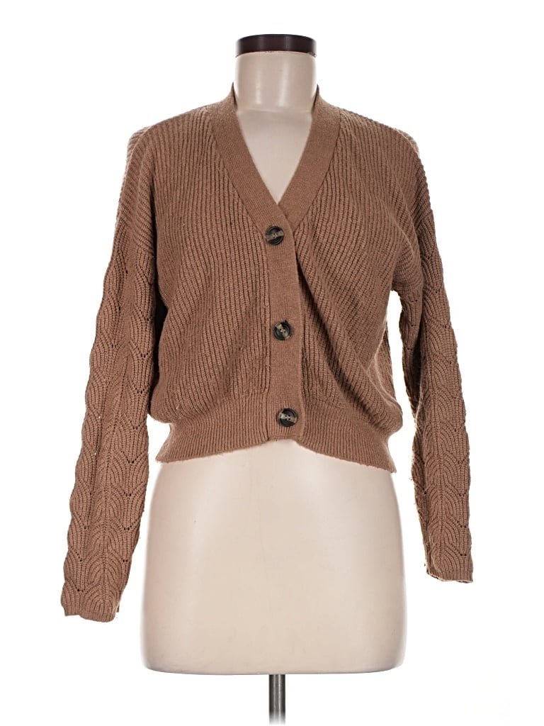 Pre-owned Poof Cardigan Sweater In Brown