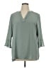Maurices 100% Polyester Green 3/4 Sleeve Blouse Size XL - photo 1