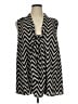 Poema 100% Polyester Chevron-herringbone Black Sleeveless Blouse Size 1XL/1X - photo 1