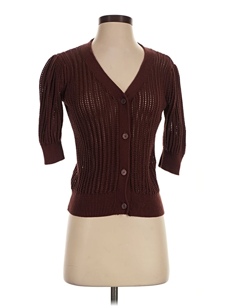 Pre-owned Ann Taylor Loft Outlet Cardigan Sweater In Burgundy