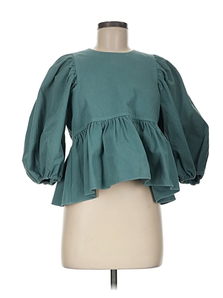 Pre-owned Hunter 3/4 Sleeve Blouse In Teal