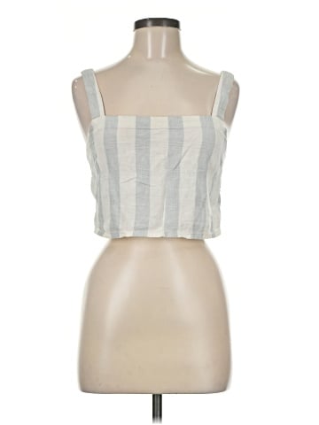 Madewell Linen-Blend Abbie Crop Top in Stripe (view 1)