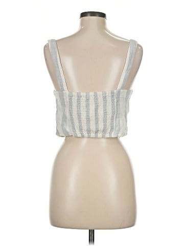 Madewell Linen-Blend Abbie Crop Top in Stripe (view 2)