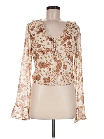 Paige Long Sleeve Silk Top (view 1)