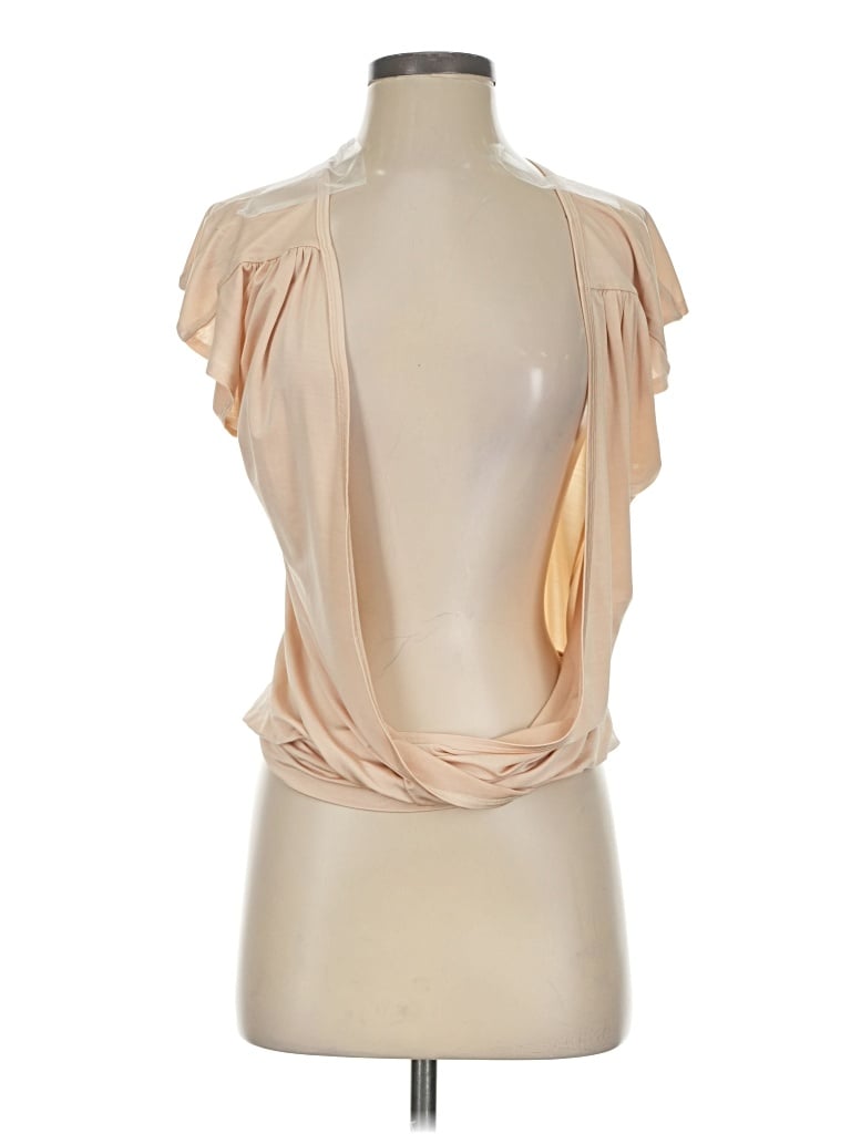 Pre-owned Bebe Sleeveless Blouse In Tan
