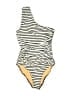 J.Crew Stripes Ivory One Piece Swimsuit Size 6 - photo 1