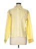 Talbots 100% Cotton Stripes Yellow Long Sleeve Button-Down Shirt Size L - photo 1