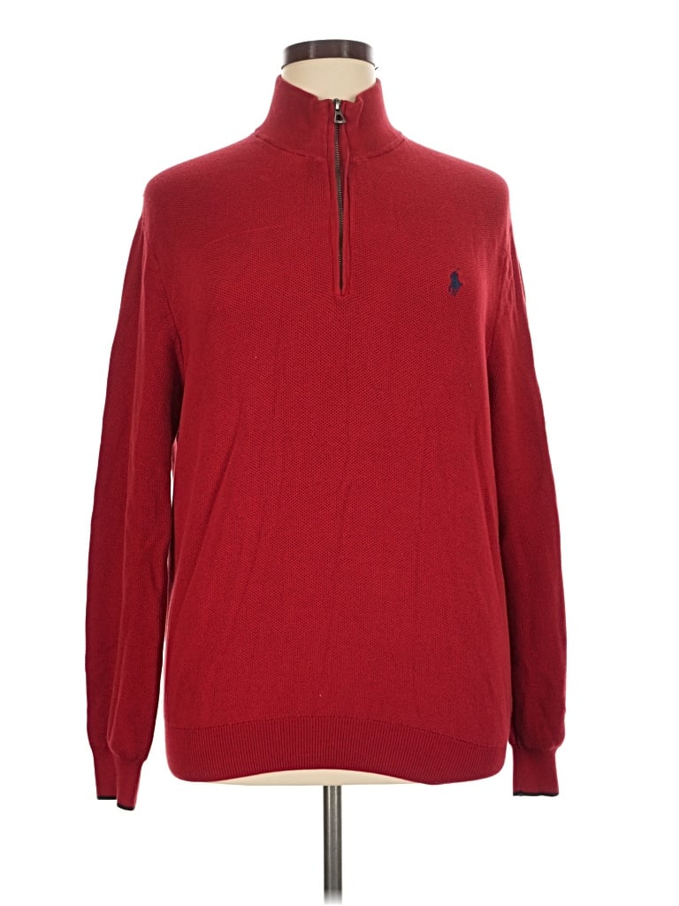Pre-owned Polo By Ralph Lauren Long Sleeve Polo In Red