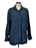 Basic Editions Blue Long Sleeve Button-Down Shirt Size L - photo 1