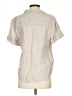 J.Crew 100% Linen Metallic Silver Short Sleeve Blouse Size S - photo 2
