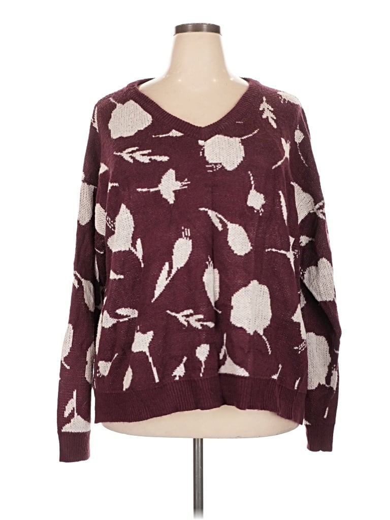 Pre-owned Lularoe Pullover Sweater In Burgundy