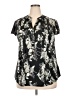 Cocomo Floral Black Short Sleeve Blouse Size 2X - photo 1