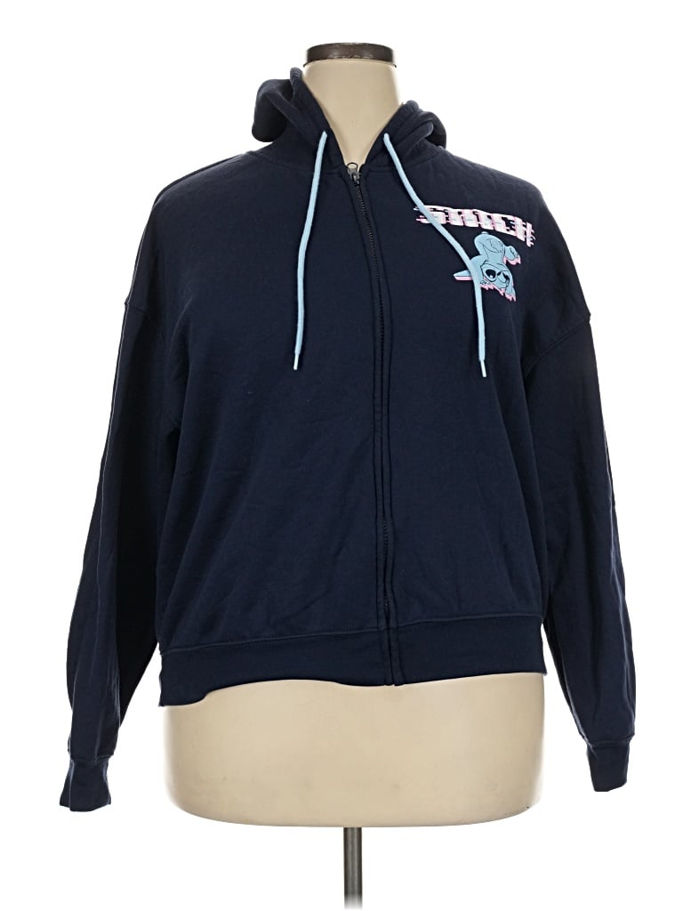 Pre-owned Disney Zip Up Hoodie In Blue