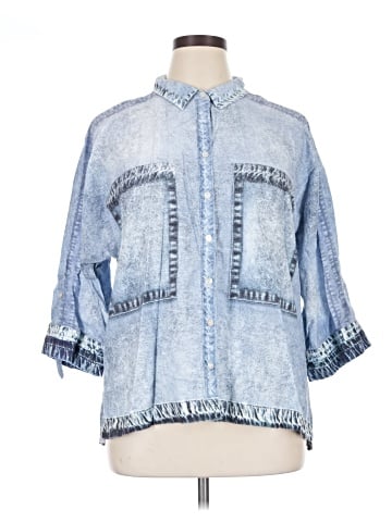 Ali Miles 3/4 Sleeve Button-Down Shirt (view 1)