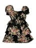 Mi ami 100% Polyester Floral Black Dress Size 12 - photo 1
