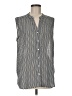 Notations 100% Polyester Chevron-herringbone Silver Sleeveless Blouse Size M (estimated) - photo 1