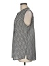 Notations 100% Polyester Chevron-herringbone Silver Sleeveless Blouse Size M (estimated) - photo 5