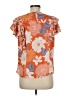 DR2 100% Polyester Orange Short Sleeve Blouse Size M - photo 2