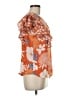 DR2 100% Polyester Orange Short Sleeve Blouse Size M - photo 4