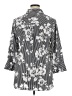 Chico's Floral Stripes White Gray 3/4 Sleeve Button-Down Shirt Size XL (3) - photo 2