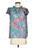 Rose + Olive 100% Polyester Teal Short Sleeve Blouse Size S - photo 1