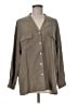 Preview Collection 100% Silk Gray Long Sleeve Silk Top Size M - photo 1