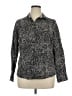 Foxcroft 100% Cotton Animal Print Black Long Sleeve Button-Down Shirt Size 14 - photo 1