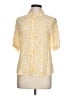 Talbots 100% Silk Print Yellow Short Sleeve Silk Top Size 12 - photo 1