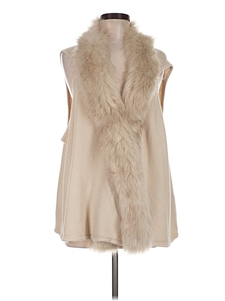 Pre-owned Surell Sweater Vest In Tan