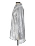 Calvin Klein 100% Polyester Metallic Silver Long Sleeve Blouse Size S - photo 5
