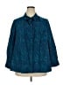 Catherines 100% Polyester Teal Long Sleeve Button-Down Shirt Size 2X Petite - photo 1