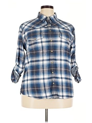 Jachs Girlfriend 3/4 Sleeve Button-Down Shirt (view 1)