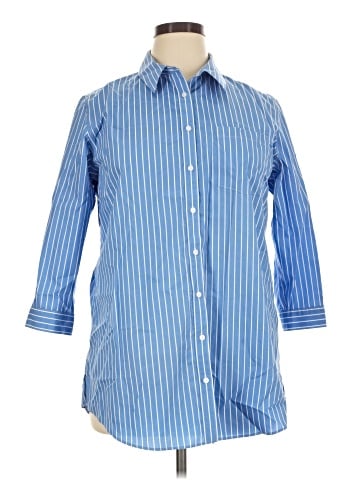 Lands' End 3/4 Sleeve Button-Down Shirt (view 1)