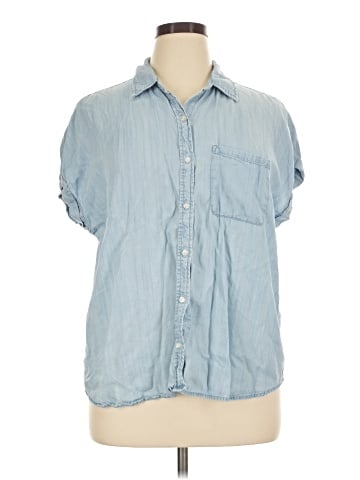 Cosmic Blue Love Short Sleeve Button-Down Shirt (view 1)
