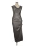 Connected Apparel 100% Polyester Metallic Silver Cocktail Dress Size 14 - photo 1