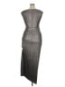 Connected Apparel 100% Polyester Metallic Silver Cocktail Dress Size 14 - photo 2