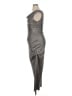 Connected Apparel 100% Polyester Metallic Silver Cocktail Dress Size 14 - photo 5