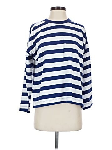 Madewell Oversized Long-Sleeve Crewneck Tee in Stripe (view 1)