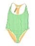 J.Crew Stripes Green One Piece Swimsuit Size 18 - photo 1
