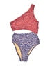 J.Crew Print Red Two Piece Swimsuit Size 4 - photo 1