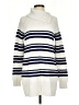 Lands' End Stripes White Turtleneck Sweater Size S (tall) - photo 1