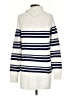 Lands' End Stripes White Turtleneck Sweater Size S (tall) - photo 2