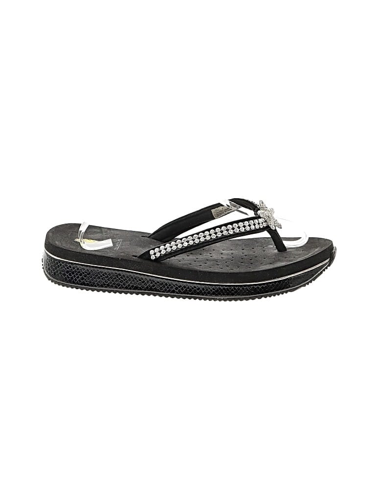 Pre-owned Volatile Flip Flops In Black