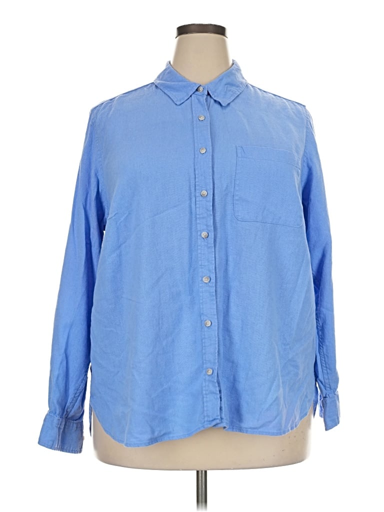 Pre-owned Universal Thread Long Sleeve Button Down Shirt In Blue