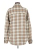 Millenium 100% Polyester Checkered-gingham Tan Long Sleeve Blouse Size M - photo 2