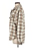 Millenium 100% Polyester Checkered-gingham Tan Long Sleeve Blouse Size M - photo 5