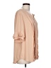 Ann Taylor 100% Polyester Tan Short Sleeve Blouse Size L - photo 4