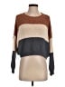 Debut Color Block Brown Pullover Sweater Size XS - photo 1
