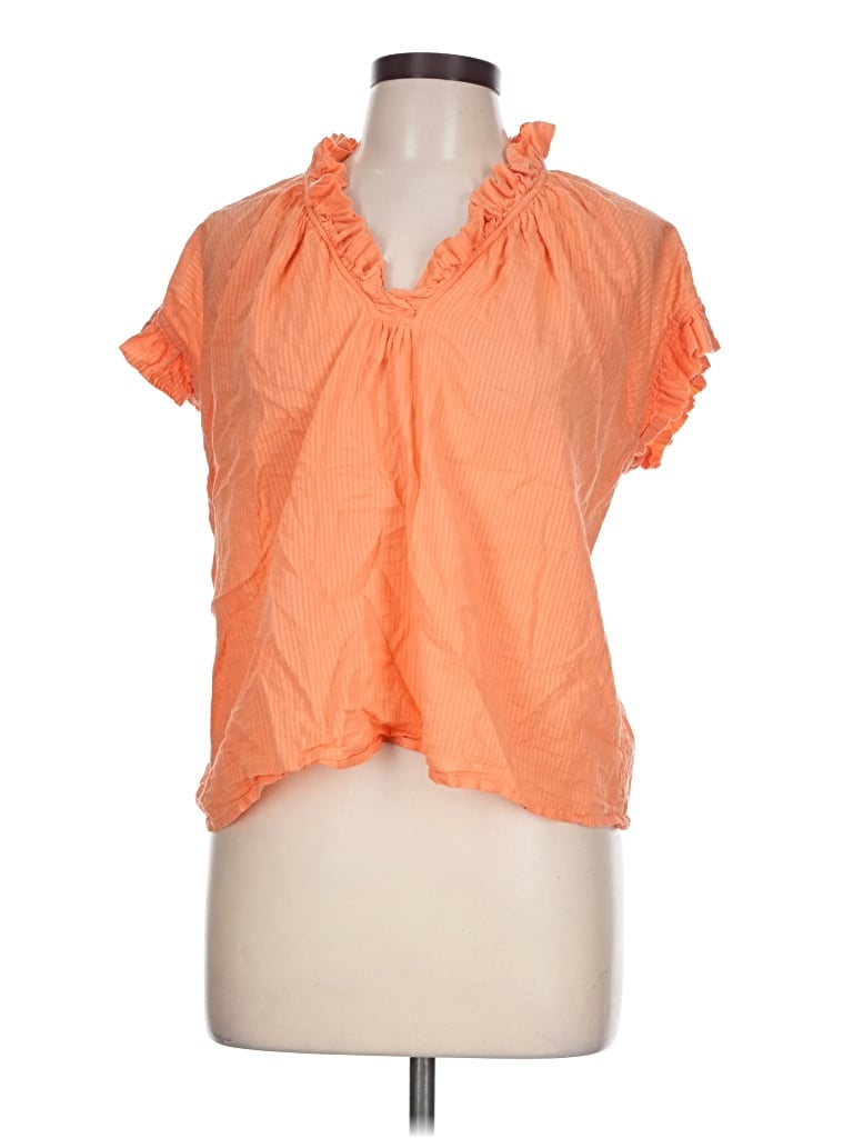 Pre-owned Gigio Short Sleeve Blouse In Orange